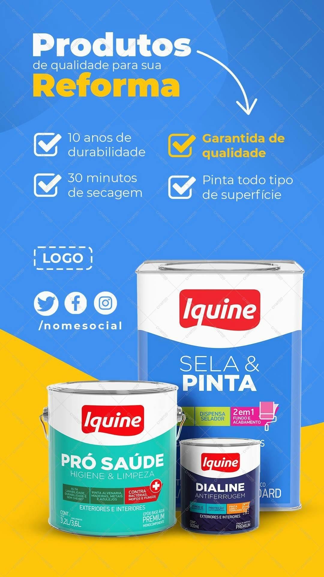 Modelo de Embalagem de Tintas para Reforma PSD Editável