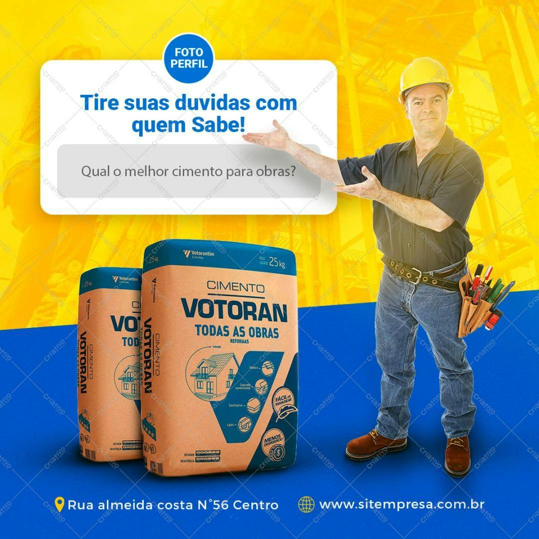 Banner Publicitário Cimento PSD Editável