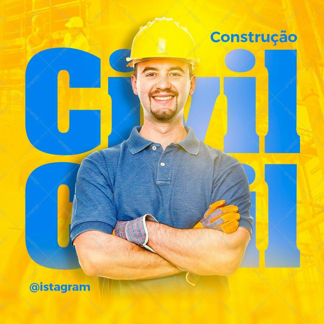 Post para Redes Sociais Dia do Engenheiro Civil PSD Editável