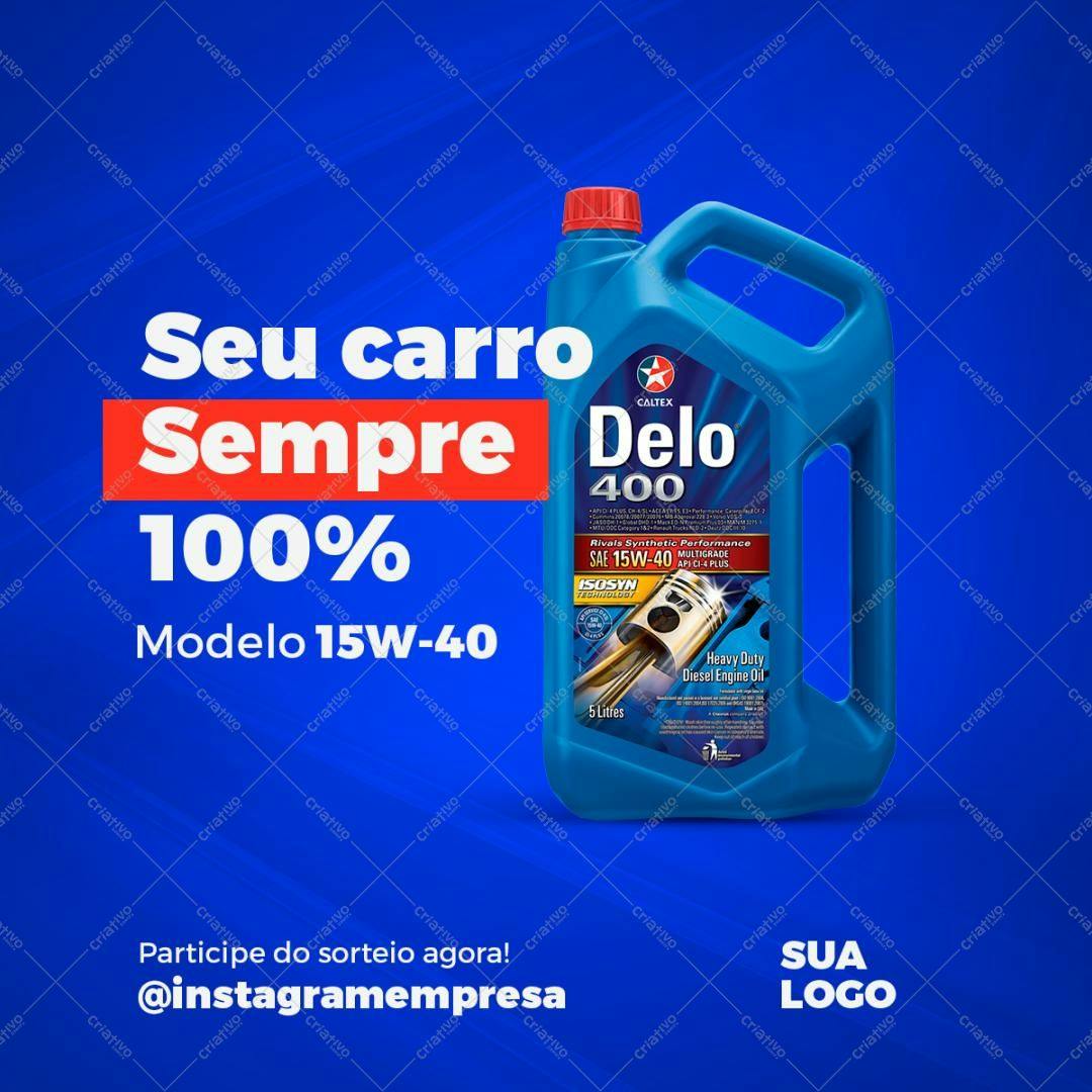 Template de Embalagem de Óleo de Motor PSD Editável