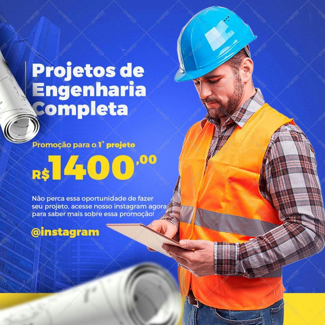 Post para Redes Sociais Engenharia PSD Editável