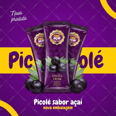 Picolé sabor açaí