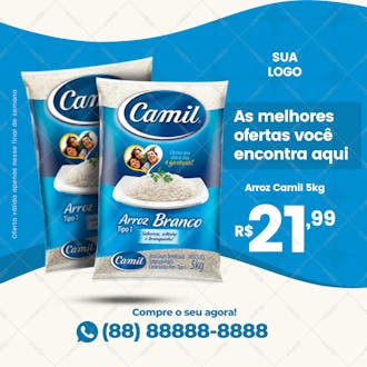 As melhores ofertas supermercado arroz camil