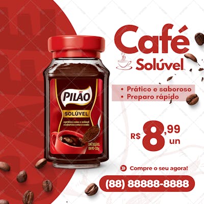 Post Café Solúvel Social Media