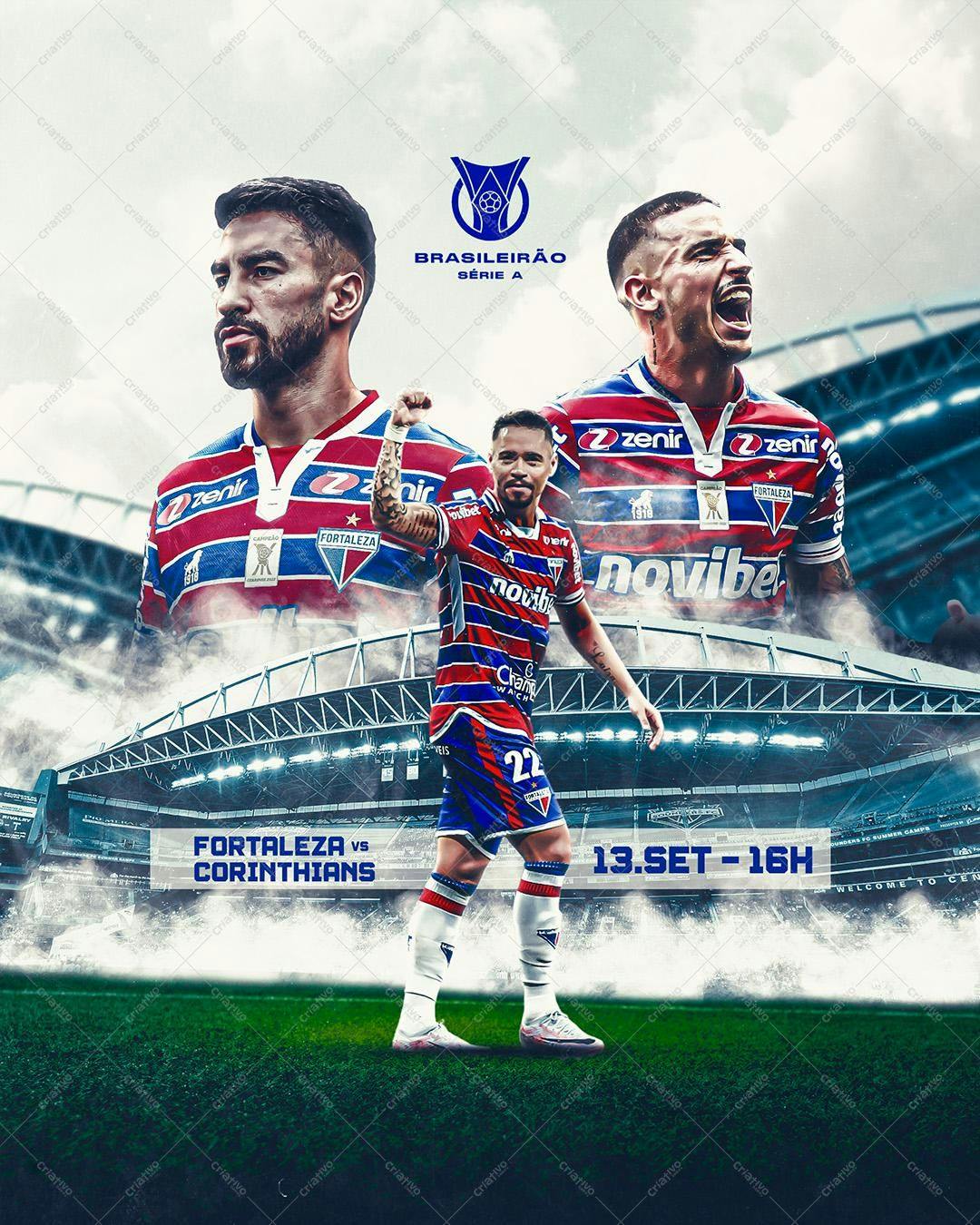 Poster Fortaleza x Corinthians Brasileirão PSD Editável