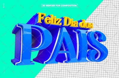 Selo 3D Feliz Dia Dos Pais