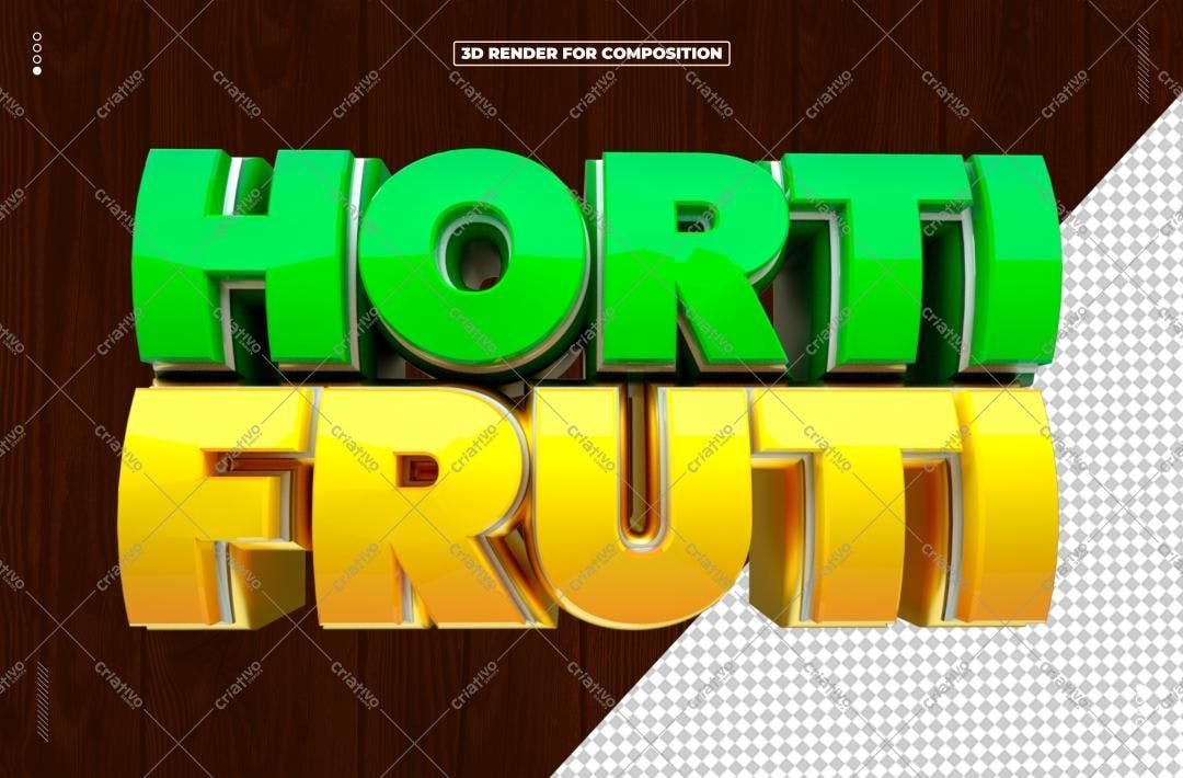 Selo 3D de marca verde e amarelo brilhante