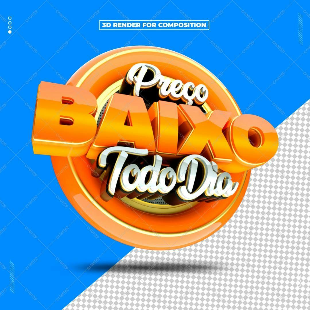 Selo 3D promocional laranja e dourado