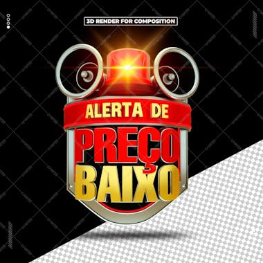 Selo 3d alerta de preço baixo