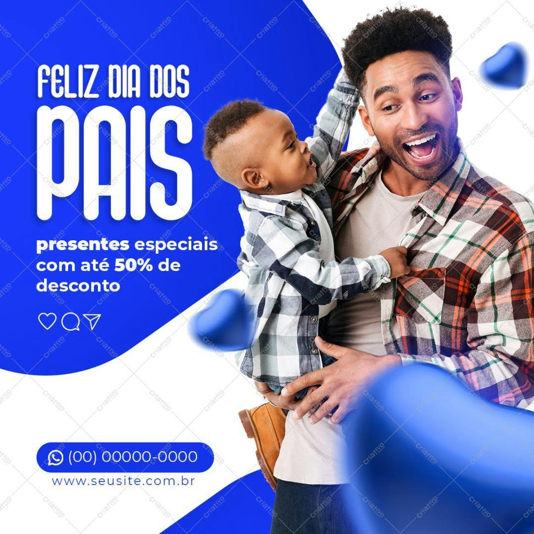 Post para Redes Sociais Dia dos Pais PSD Editável