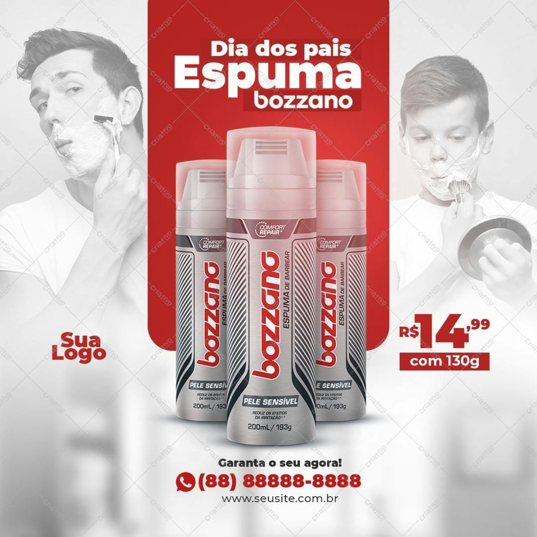 Banner Dia dos Pais Espuma de Barbear PSD Editável