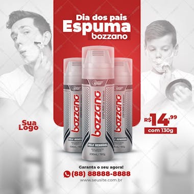 Dia dos pais espuma de barbear bozzano supermercados