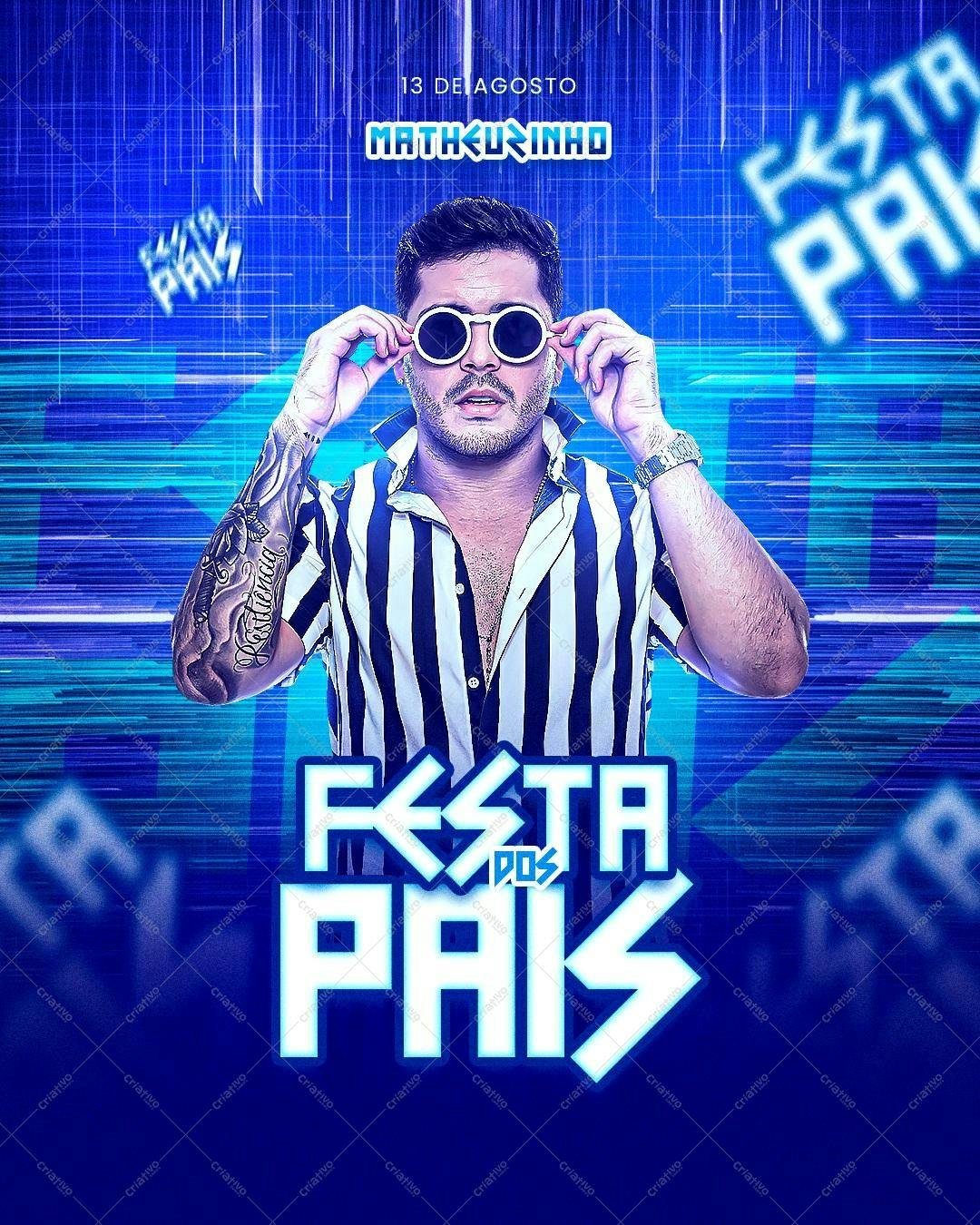 Flyer para Festa do Dia dos Pais com Matheuzinho PSD Editável