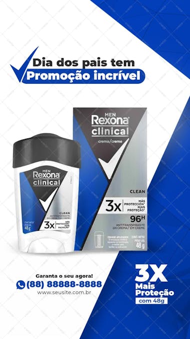 Story promoção dia dos pais rexona men supermercados