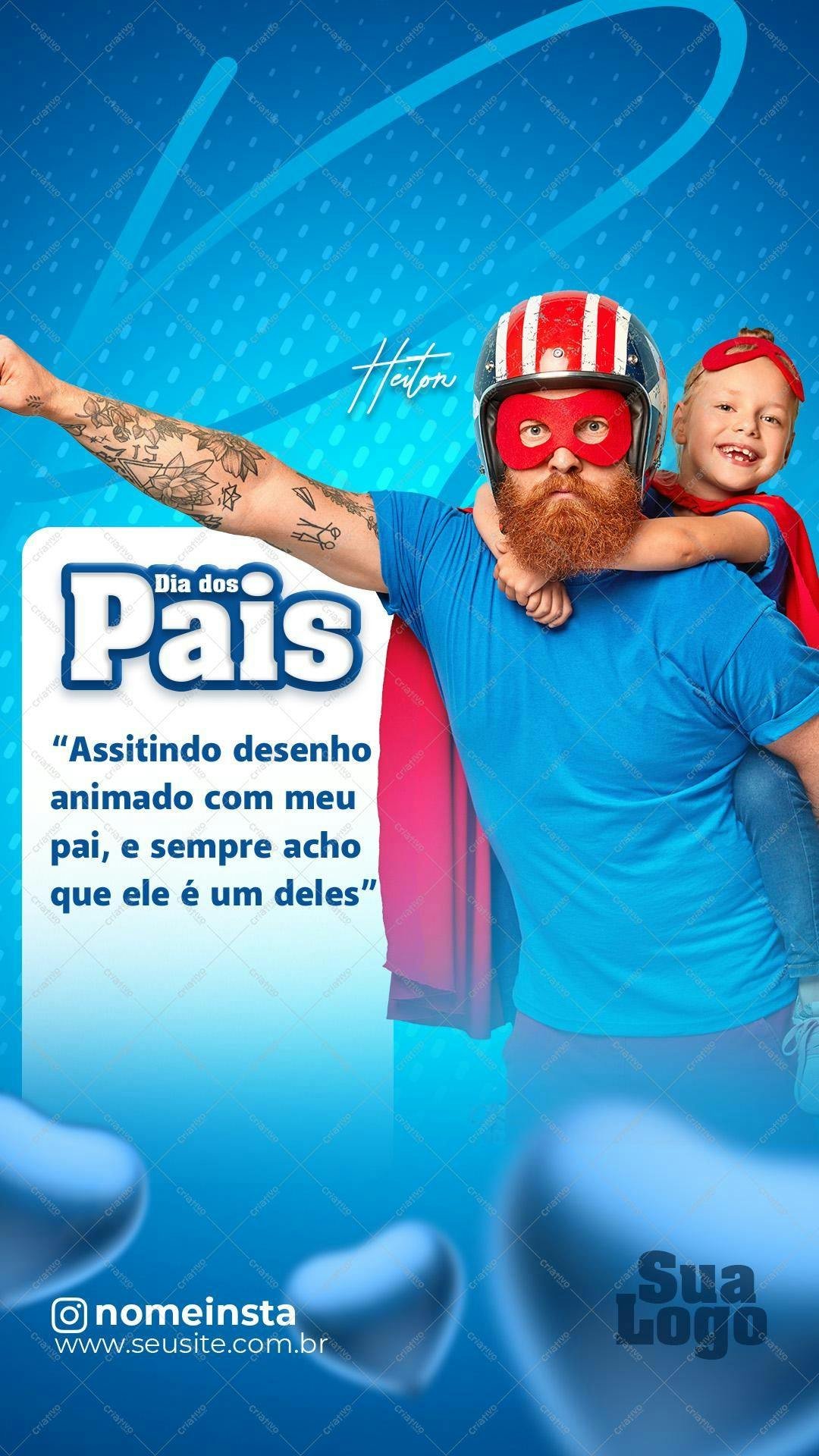 Banner Dia dos Pais Super Heróis PSD Editável
