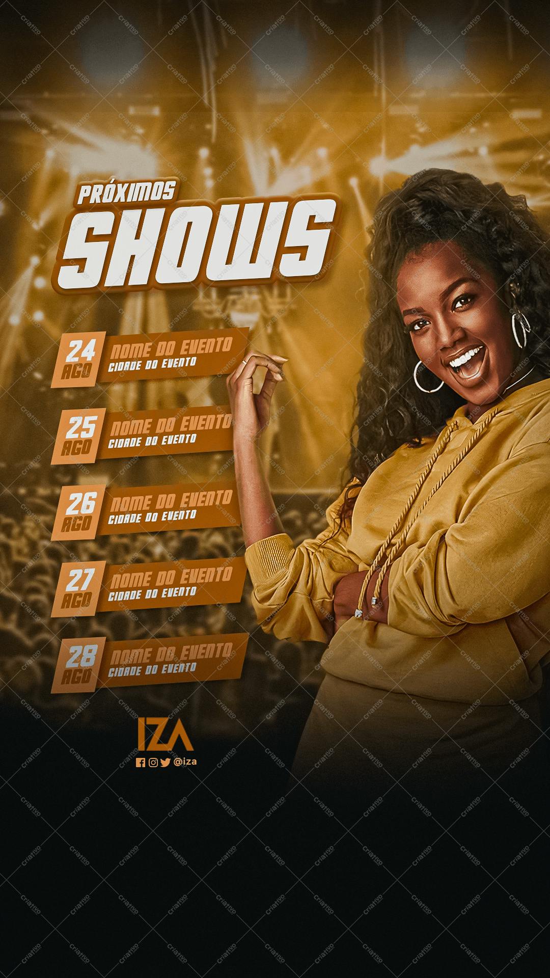 Flyer para Shows da IZA PSD Editável