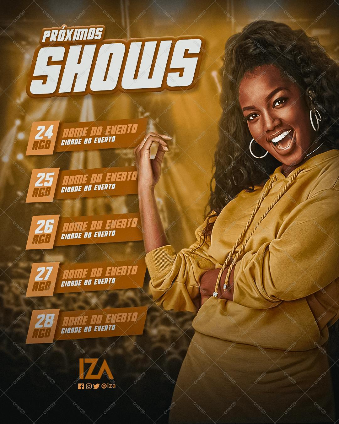 Flyer para Shows da Iza PSD Editável