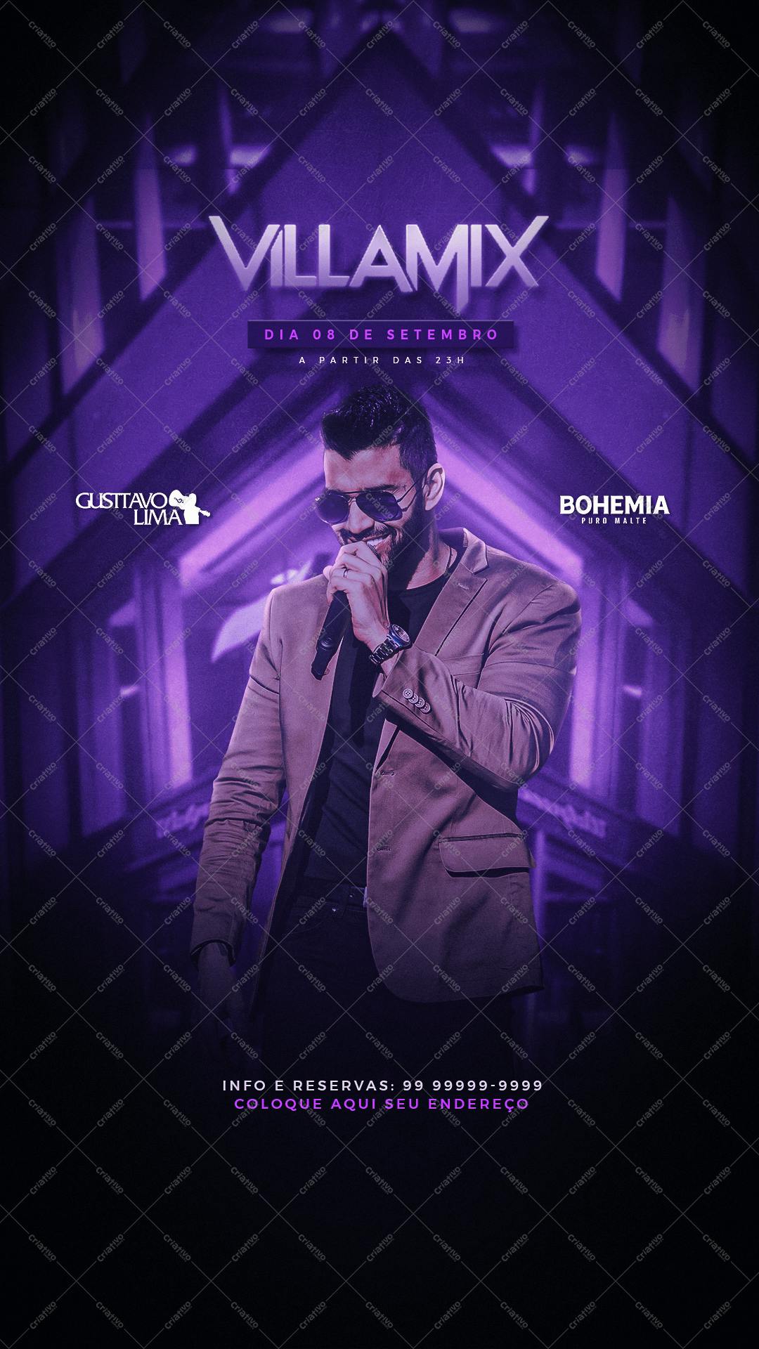 Flyer para Festa com Gusttavo Lima PSD Editável