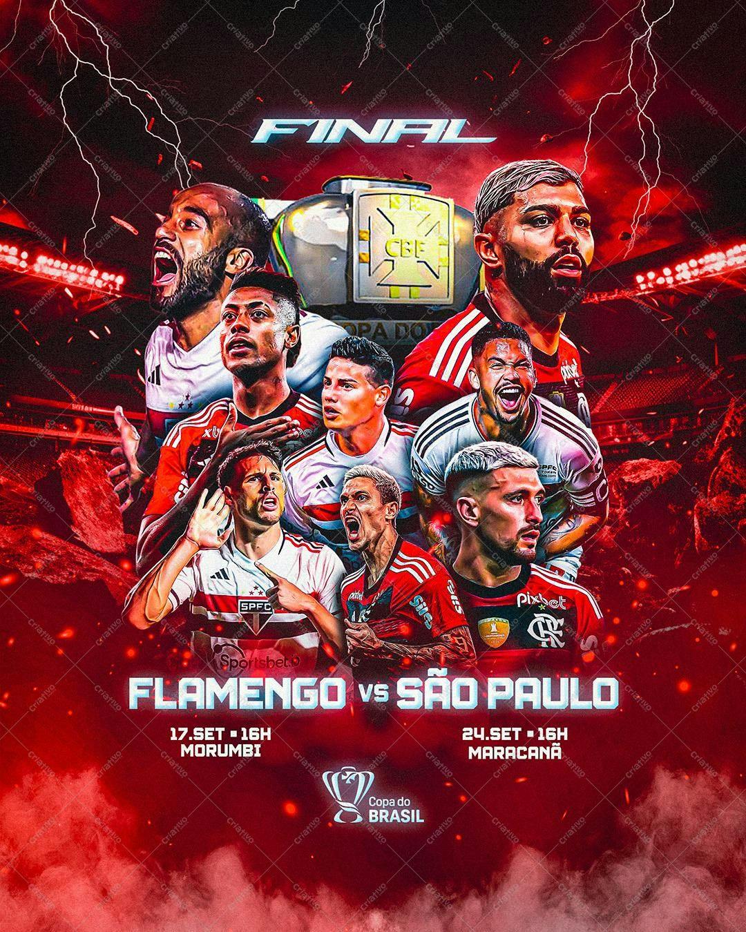 Poster Flamengo x São Paulo Copa do Brasil PSD Editável