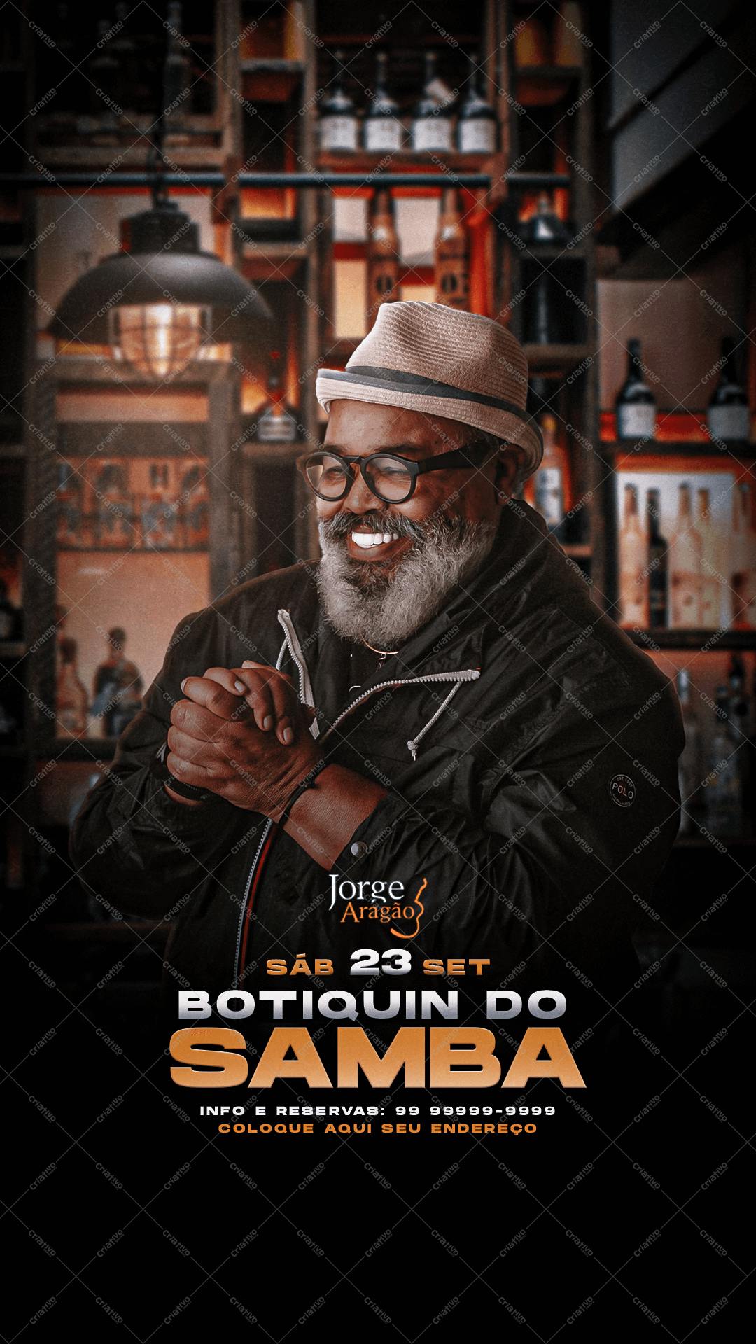 Flyer para Show de Samba PSD Editável