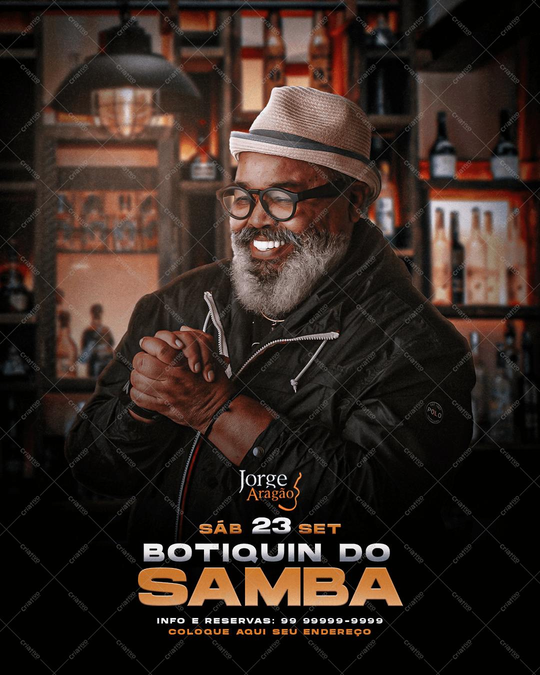 Flyer para Evento de Samba PSD Editável