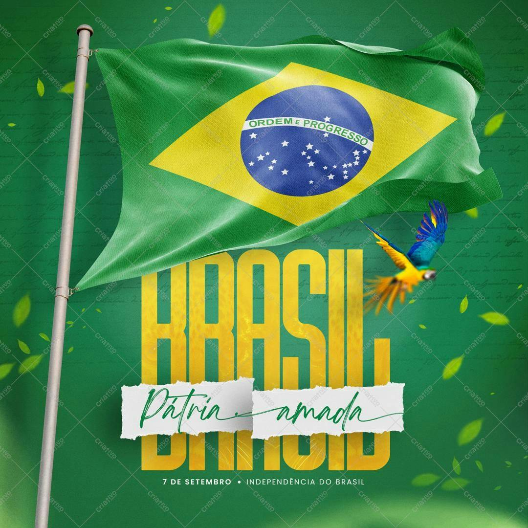 Flyer para o Dia da Independência do Brasil PSD Editável