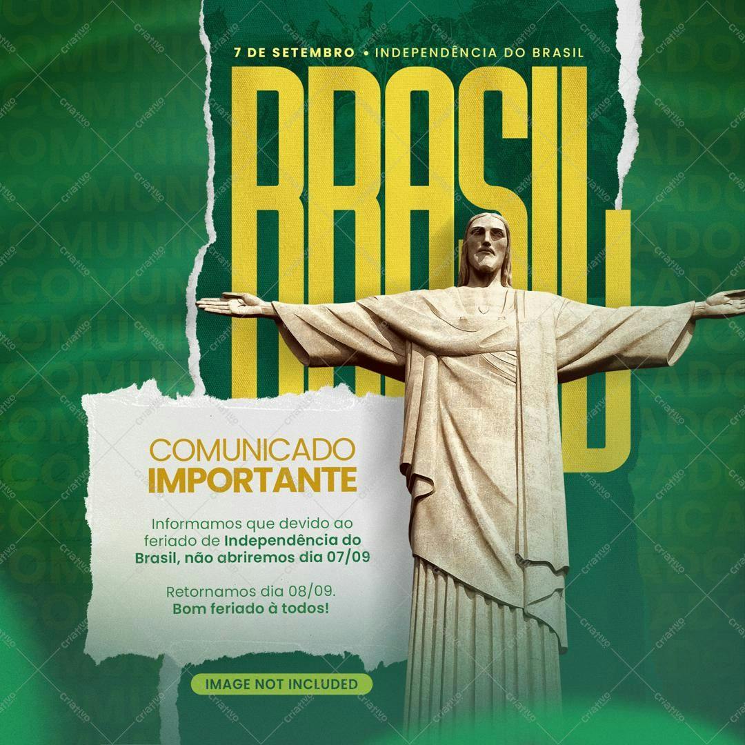 Post para Redes Sociais Independência do Brasil PSD Editável