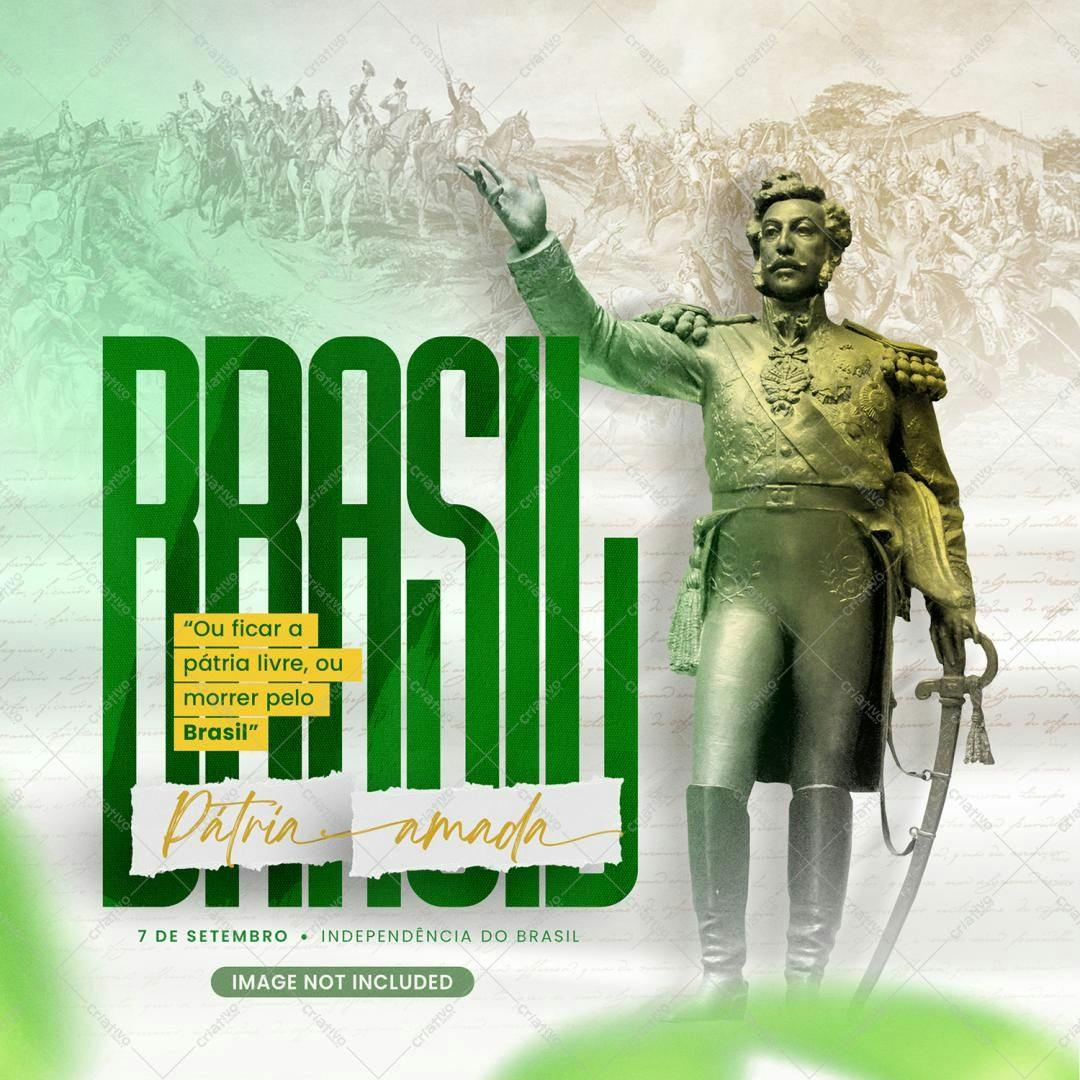 Post para Redes Sociais Independência do Brasil PSD Editável