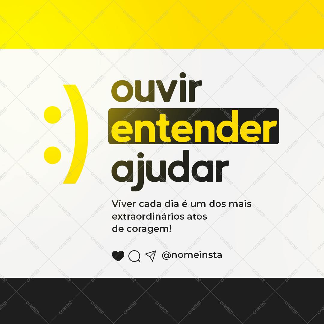 Post para Redes Sociais com Frase Motivacional PSD Editável