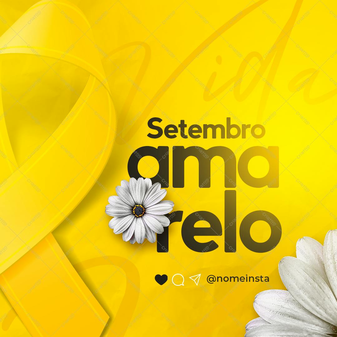 Post para Instagram Setembro Amarelo PSD Editável