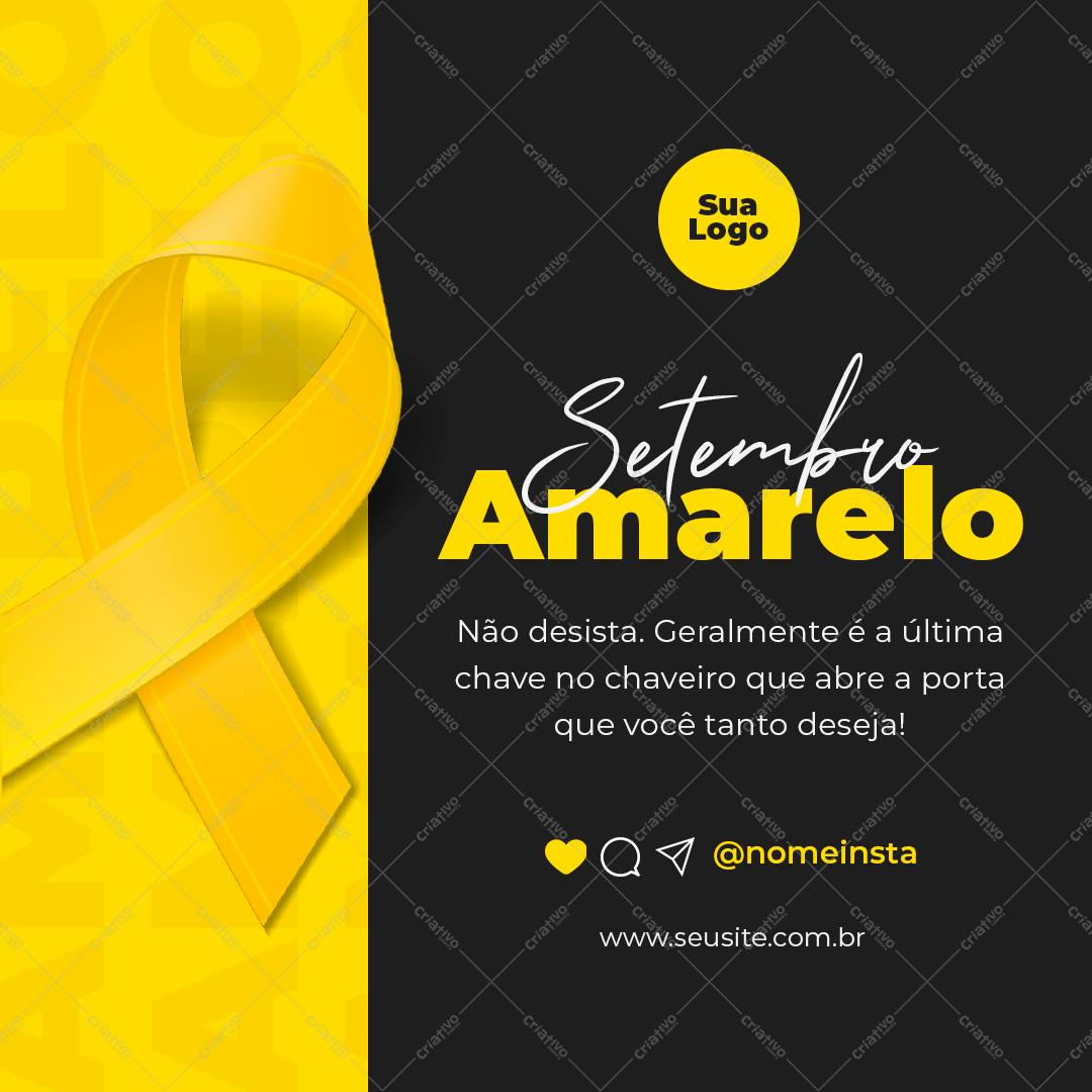 Post para Redes Sociais Setembro Amarelo PSD Editável