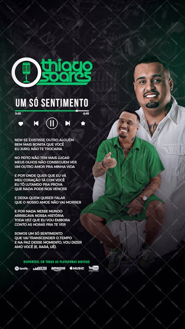 Ouça agora thiago soares um só sentimento. storie