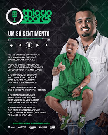 Ouça Agora Thiago Soares. Um Só Sentimento