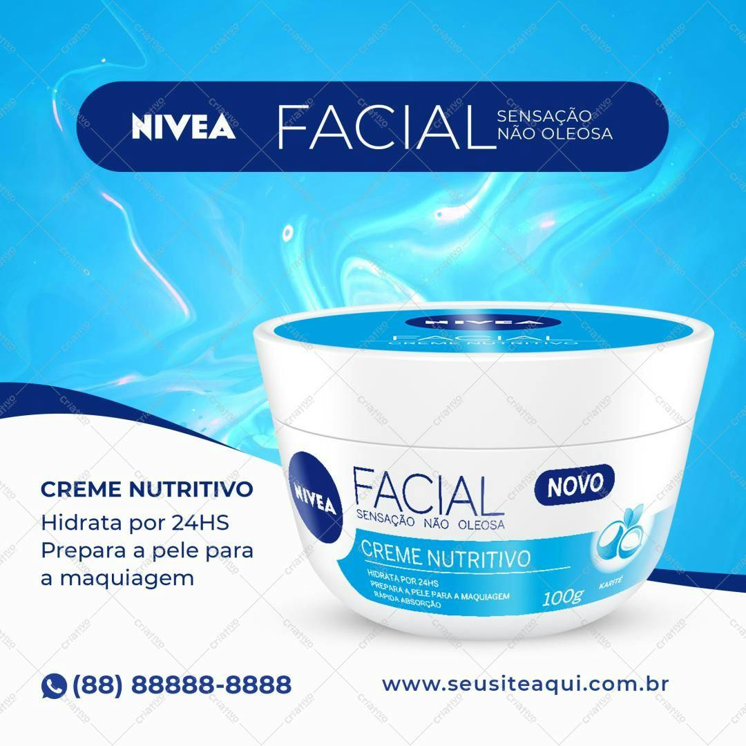 Modelo PSD para Embalagem de Creme Facial Nivea PSD Editável