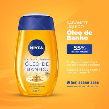 Nivea sabonete liquido óleo de banho