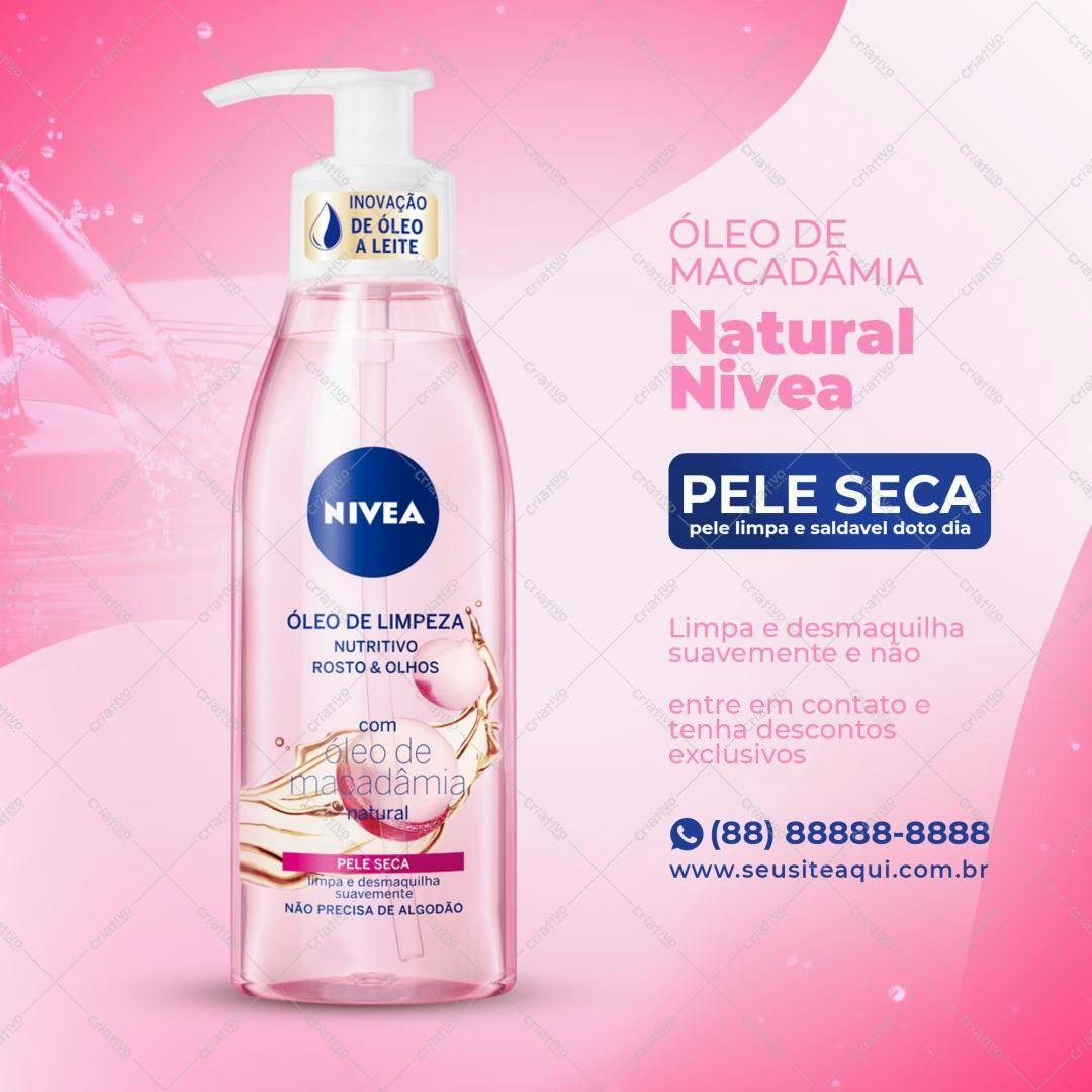 Modelo de Embalagem para Produto de Limpeza Facial Nivea PSD Editável