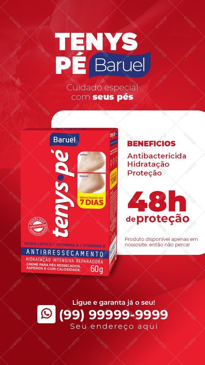 Modelo de Embalagem para Produto de Cuidados com os Pés PSD Editável