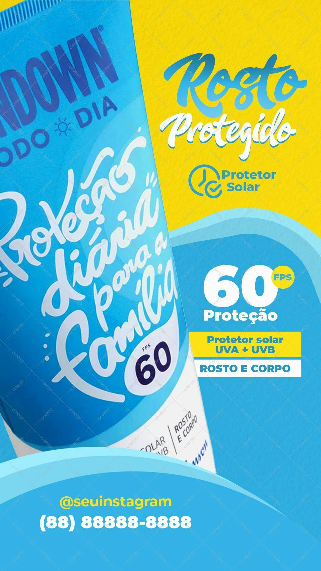 Modelo de Embalagem para Protetor Solar PSD Editável