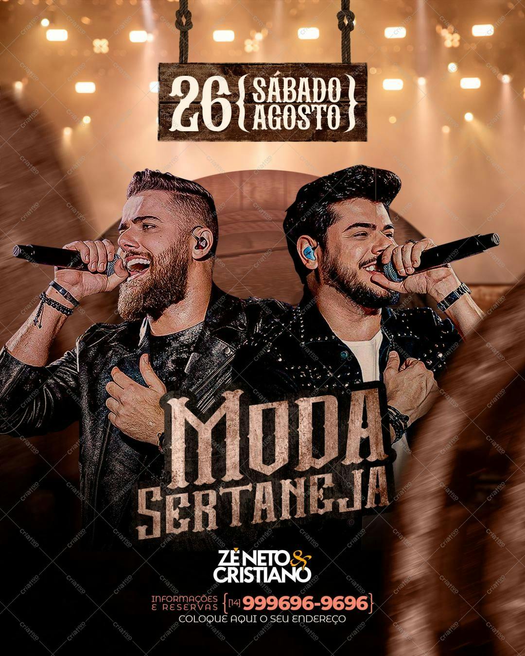 Flyer para Show Zé Neto & Cristiano Moda Sertaneja PSD Editável