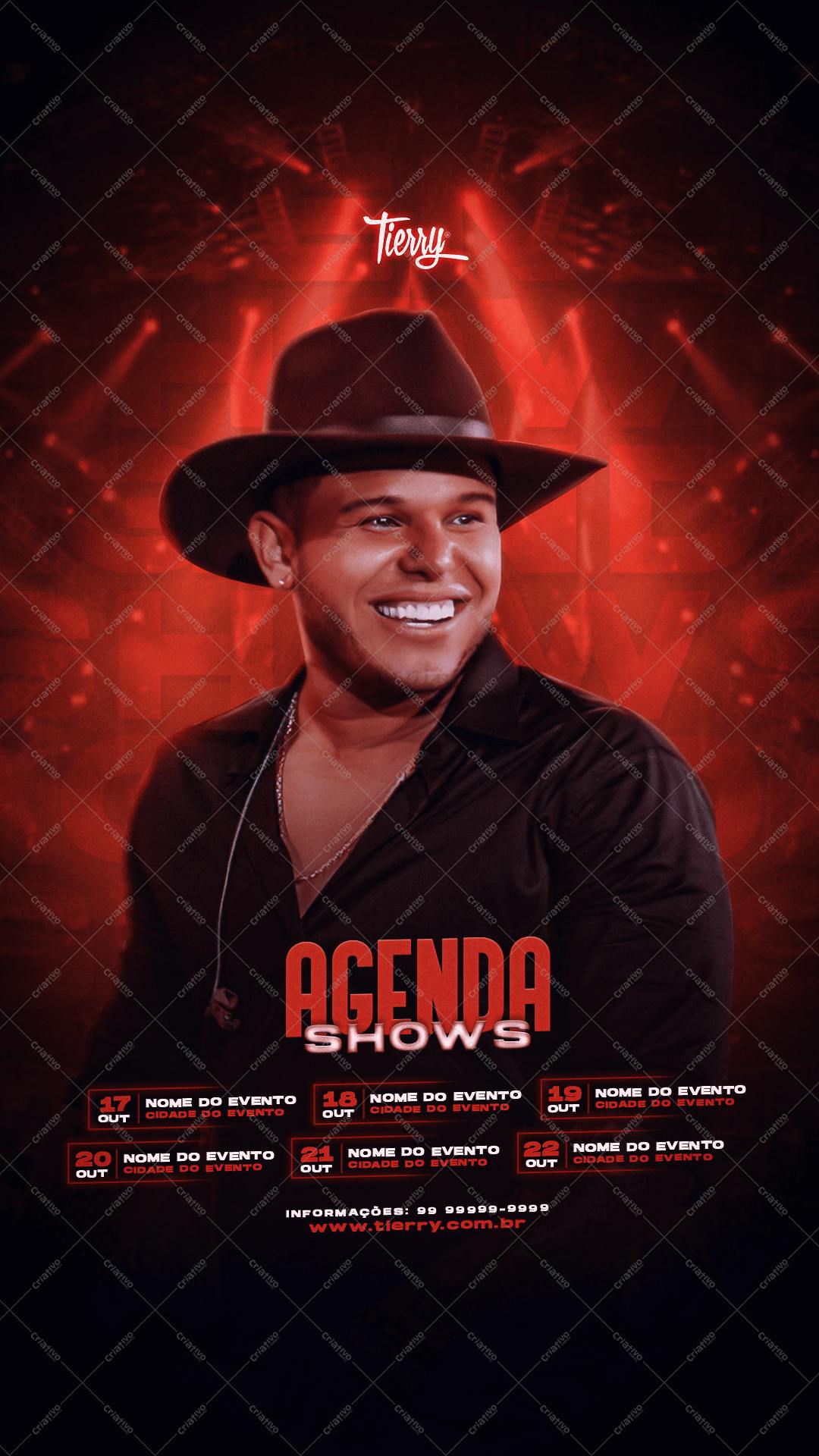 Flyer para Shows do Cantor Thierry PSD Editável