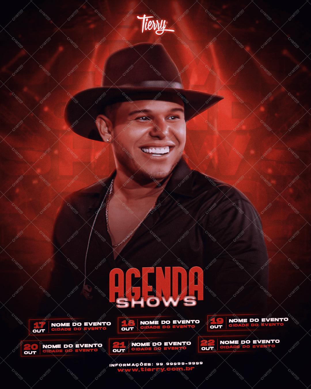 Flyer para Show do Cantor Thierry PSD Editável