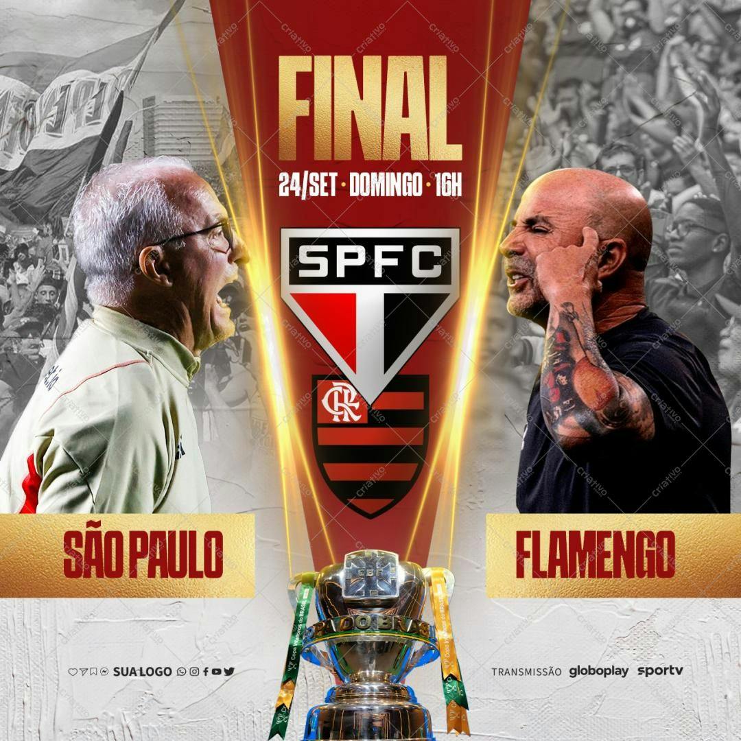 Flyer para Final São Paulo x Flamengo PSD Editável