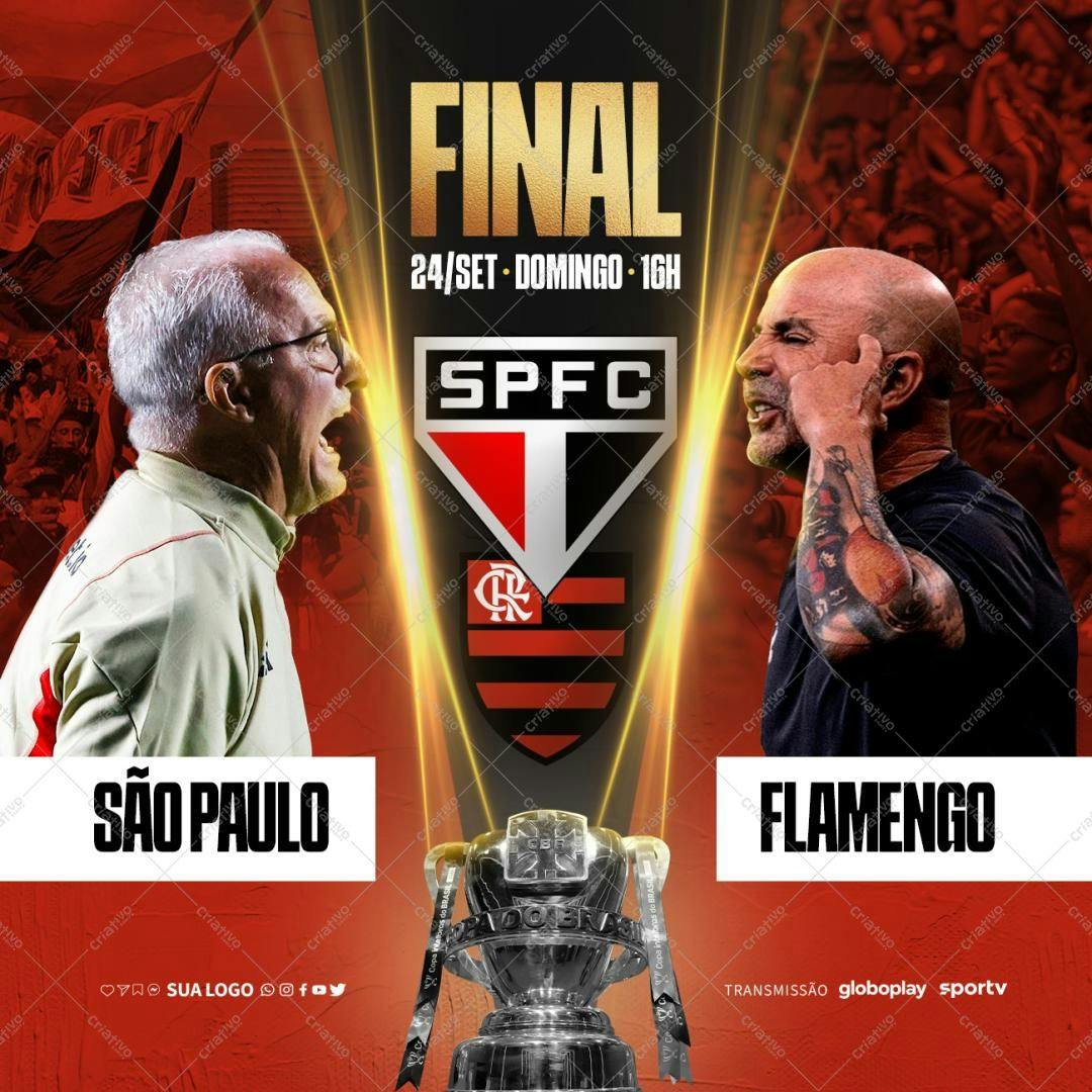Flyer para Final São Paulo x Flamengo PSD Editável