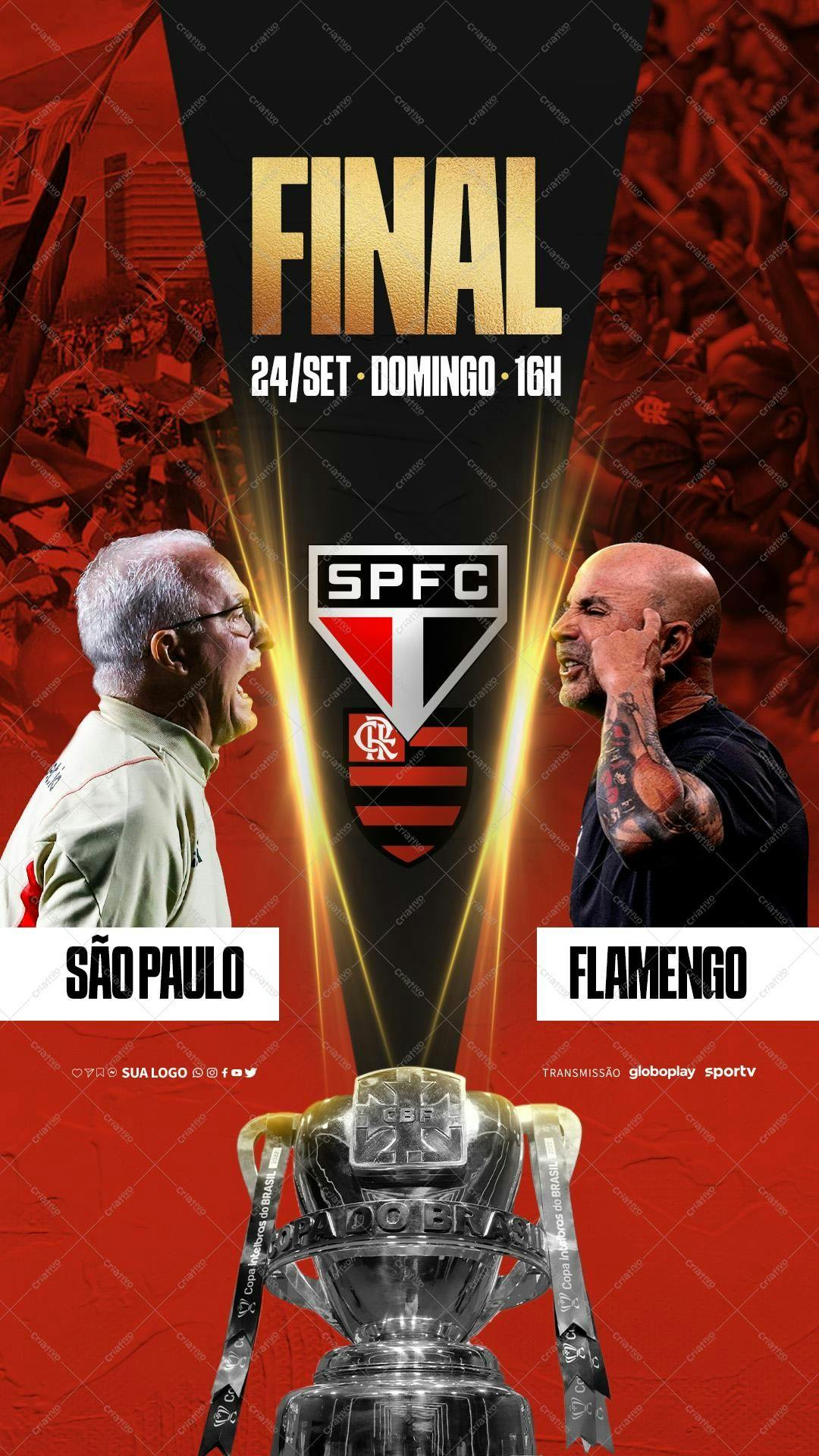 Poster Final São Paulo x Flamengo PSD Editável