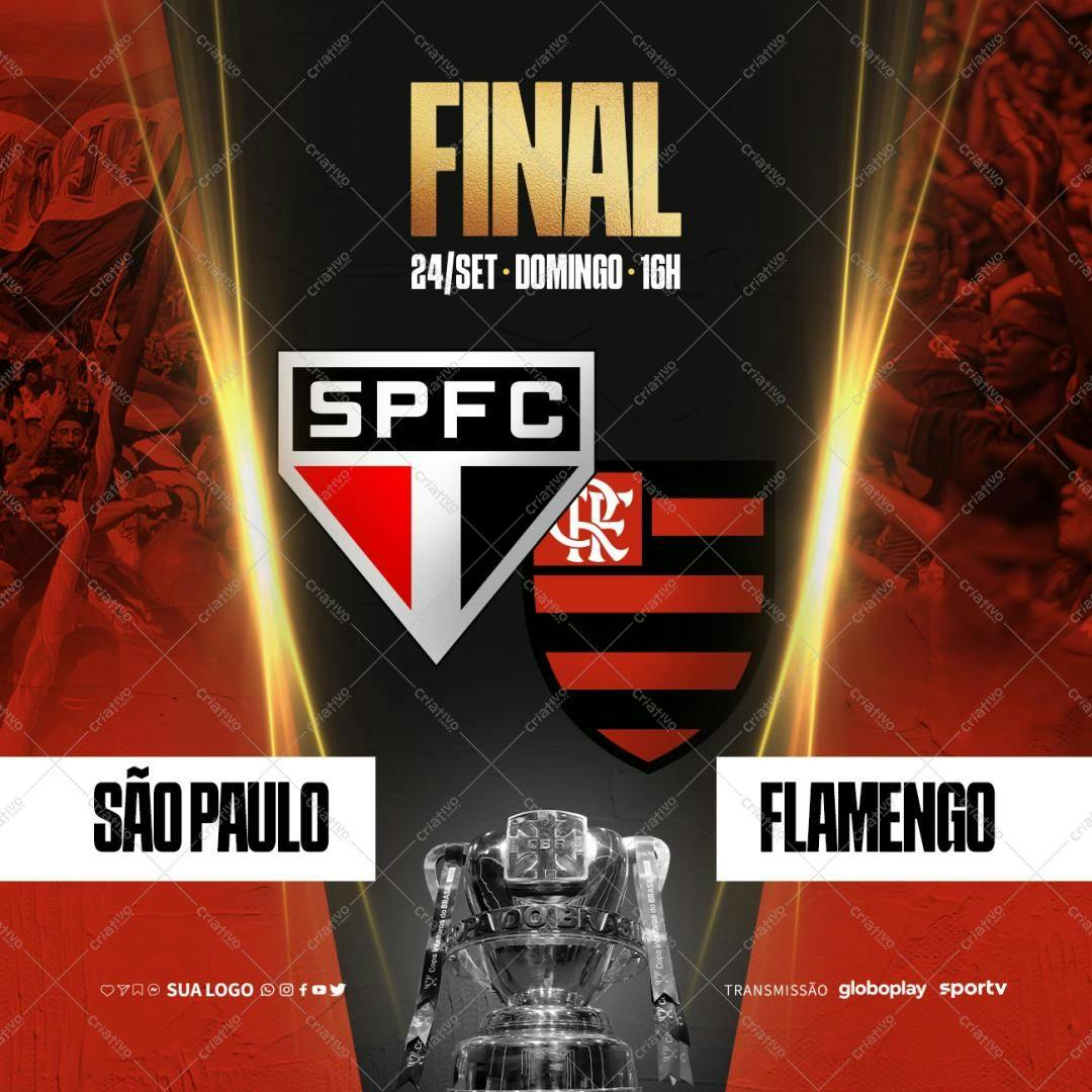 Template PSD para Final São Paulo x Flamengo PSD Editável
