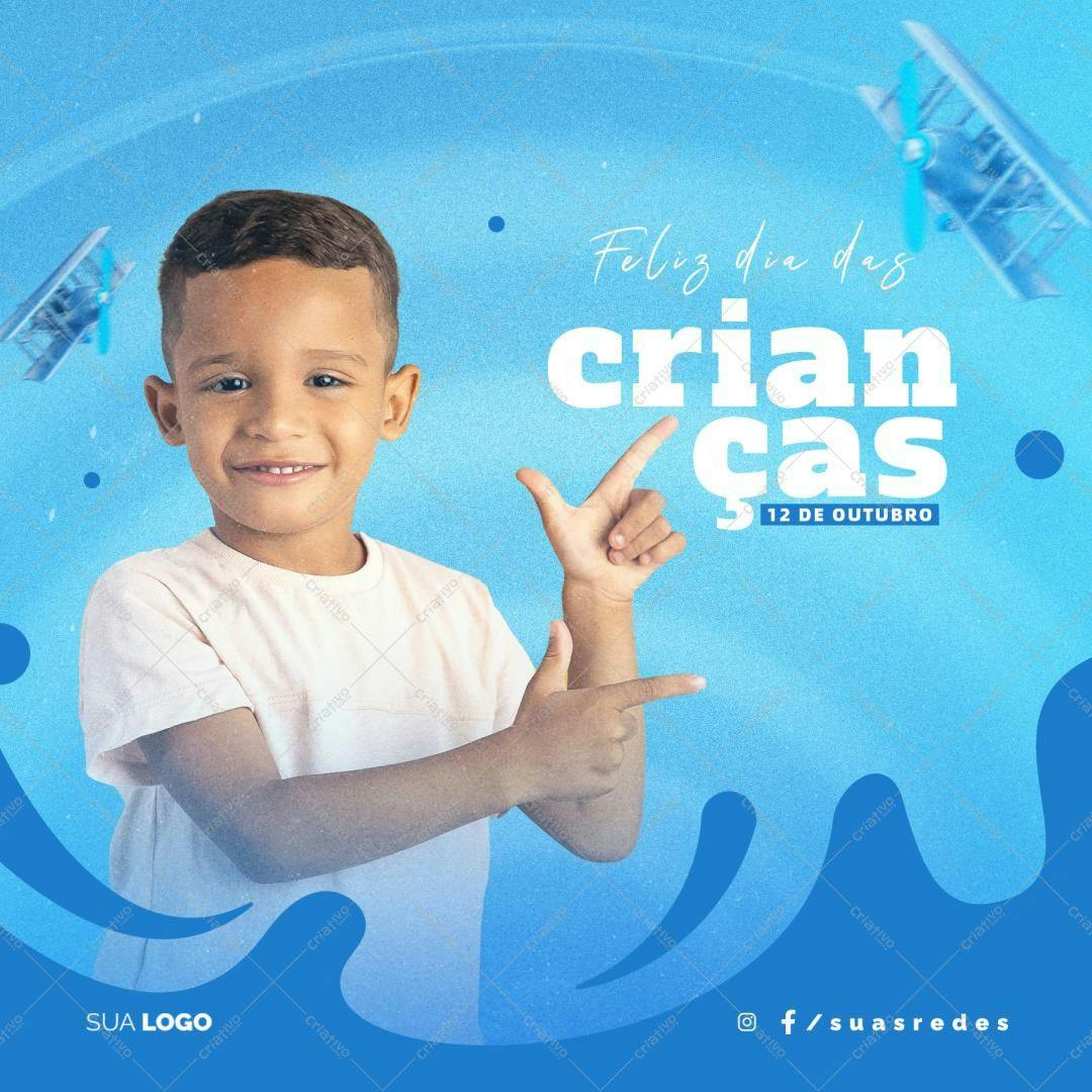 Post para Redes Sociais Dia das Crianças PSD Editável