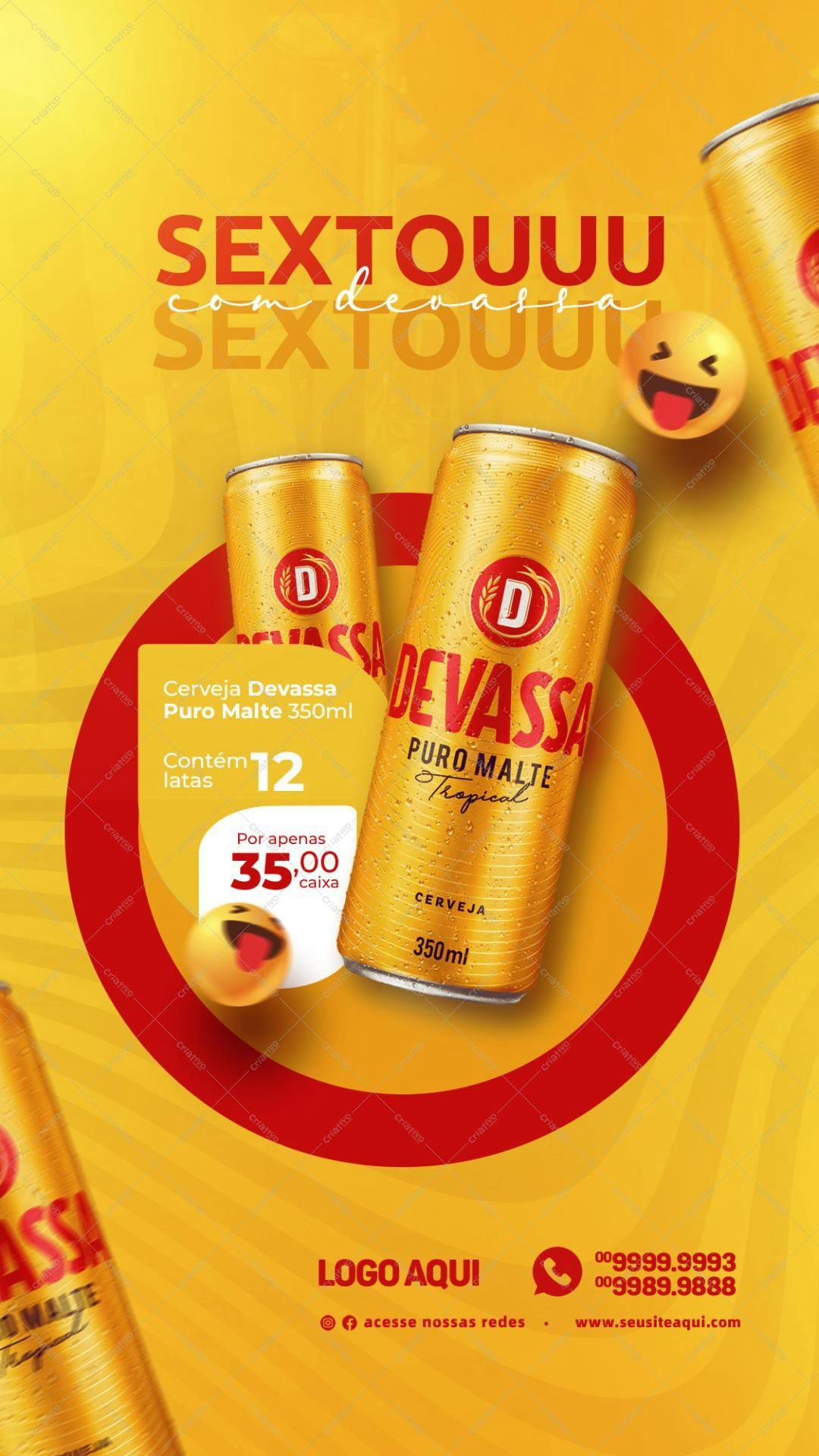 Flyer para Promoção de Cerveja Devassa PSD Editável