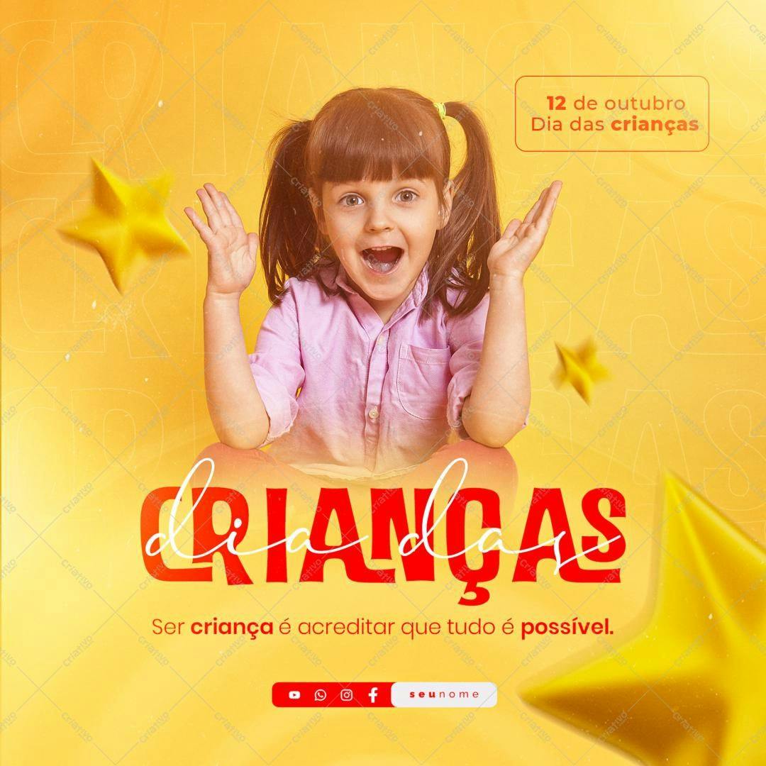Flyer para o Dia das Crianças PSD Editável