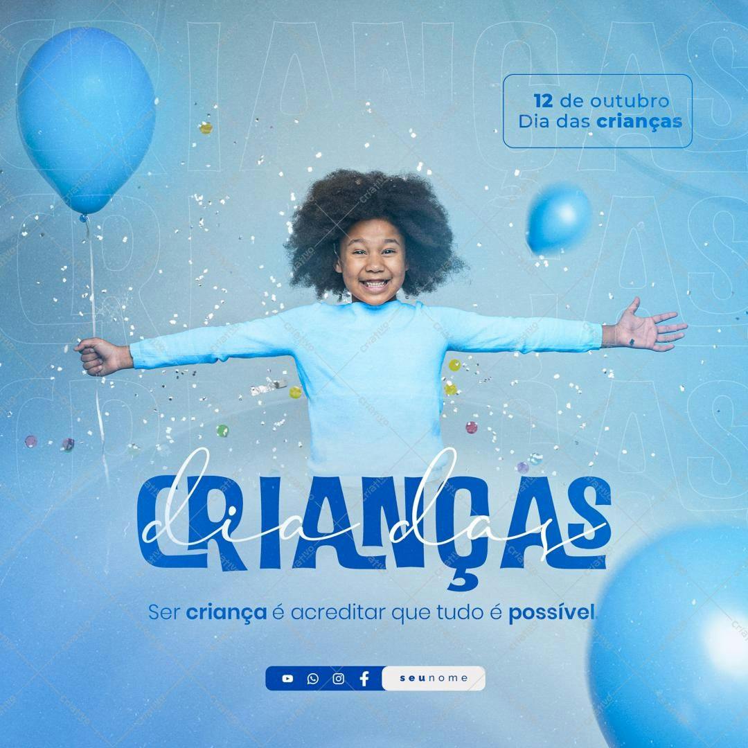 Post para o Dia das Crianças PSD Editável