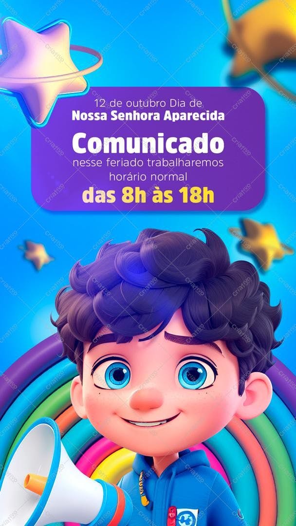 Comunicado Dia de Nossa Senhora Aparecida PSD Editável